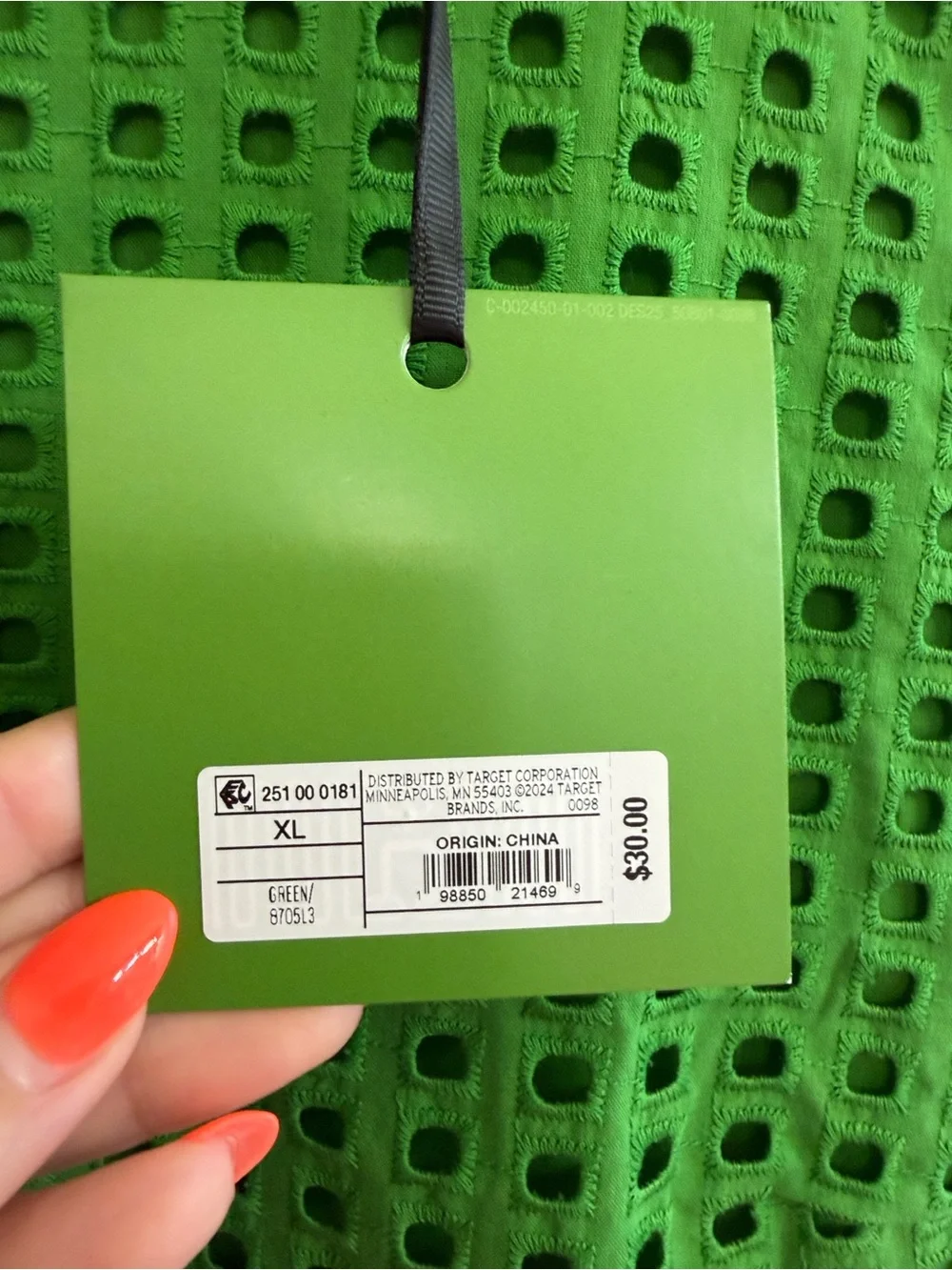 kate spade Bright Green Eyelet Crop Shell